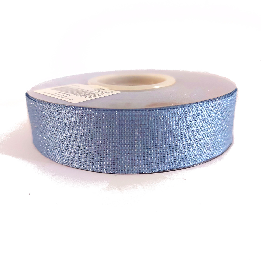 Light Blue Pearl Cotton Ribbon - Size 25 mm
